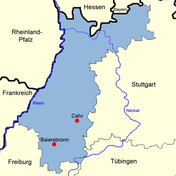 Karte Regierungsbezirk Karlsruhe