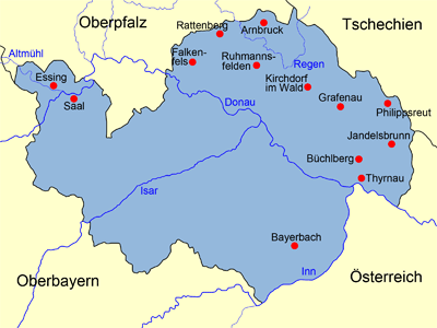 Karte Niederbayern