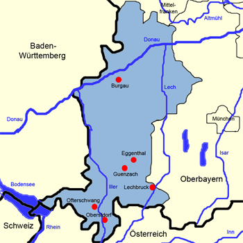 Karte Schwaben