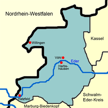 Karte Waldeck-Frankenberg