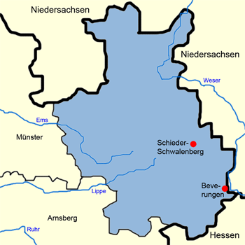 Karte Regierungsbezirk Detmold