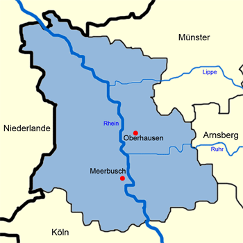 Karte Regierungsbezirk Düsseldorf
