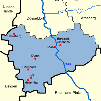 Karte Regierungsbezirk Köln