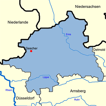 Karte Regierungsbezirk Münster