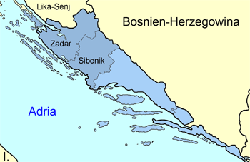 Karte Dalmatien