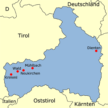 Karte Pinzgau