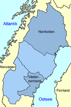 Karte Nordschweden