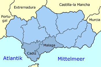 Karte Andalusien