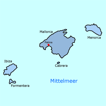 Karte Balearen
